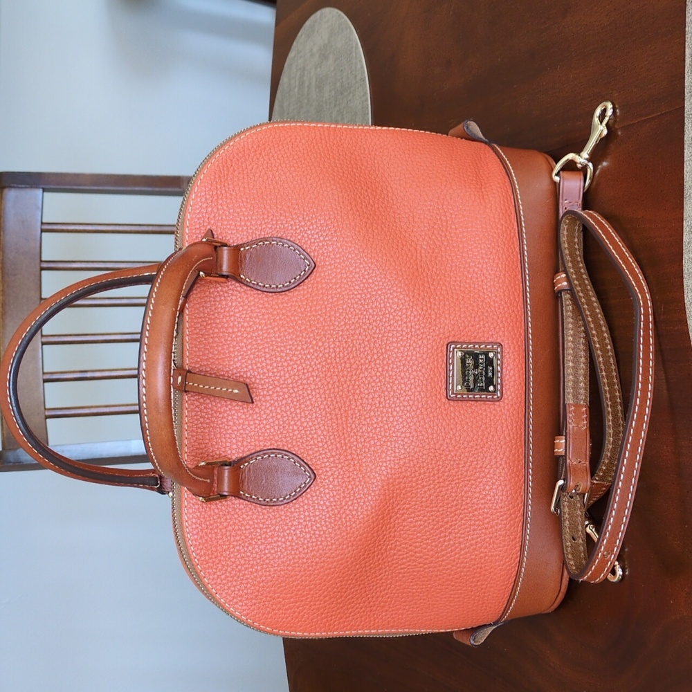 Dooney & Bourke Zip Zip Satchel in Tangerine.